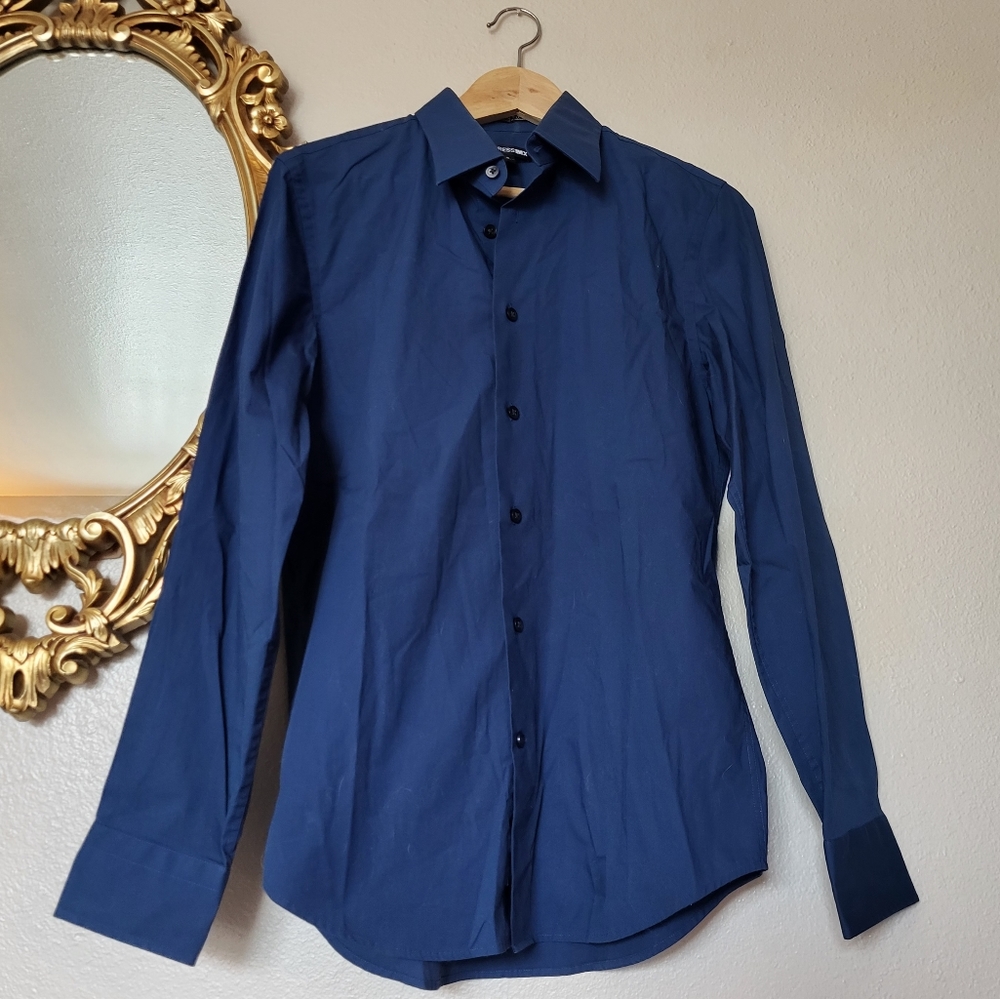 Express Dark Blue Button-down Shirt